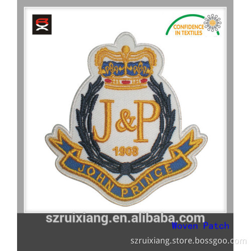 embroidered border metal thread crown embroidery patch